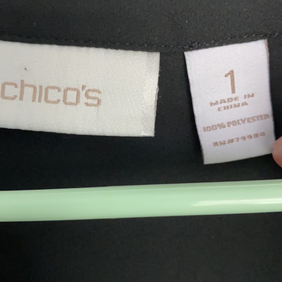 Semi sheer black Chico’s top size 1 - Picture 2 of 3